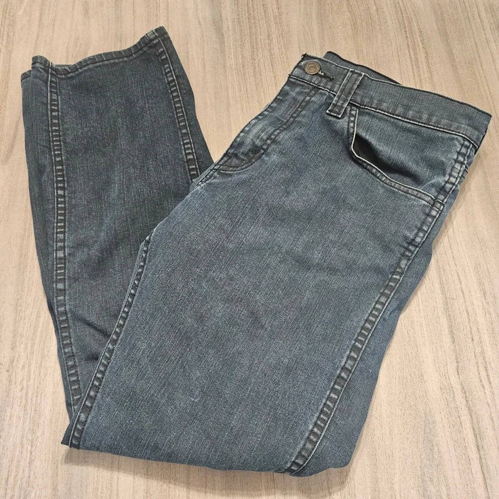 Levis 513 Slim Straight Jeans Mens 33x30‎ Dark Wash Blue Stretch Denim Pants